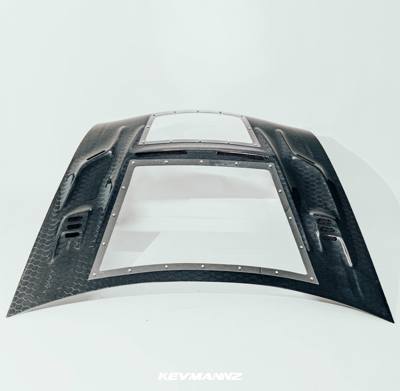 2008-12 HONDA ACCORD CF HONEYCOMB HOOD WITH SEE THROUGH GLASS
