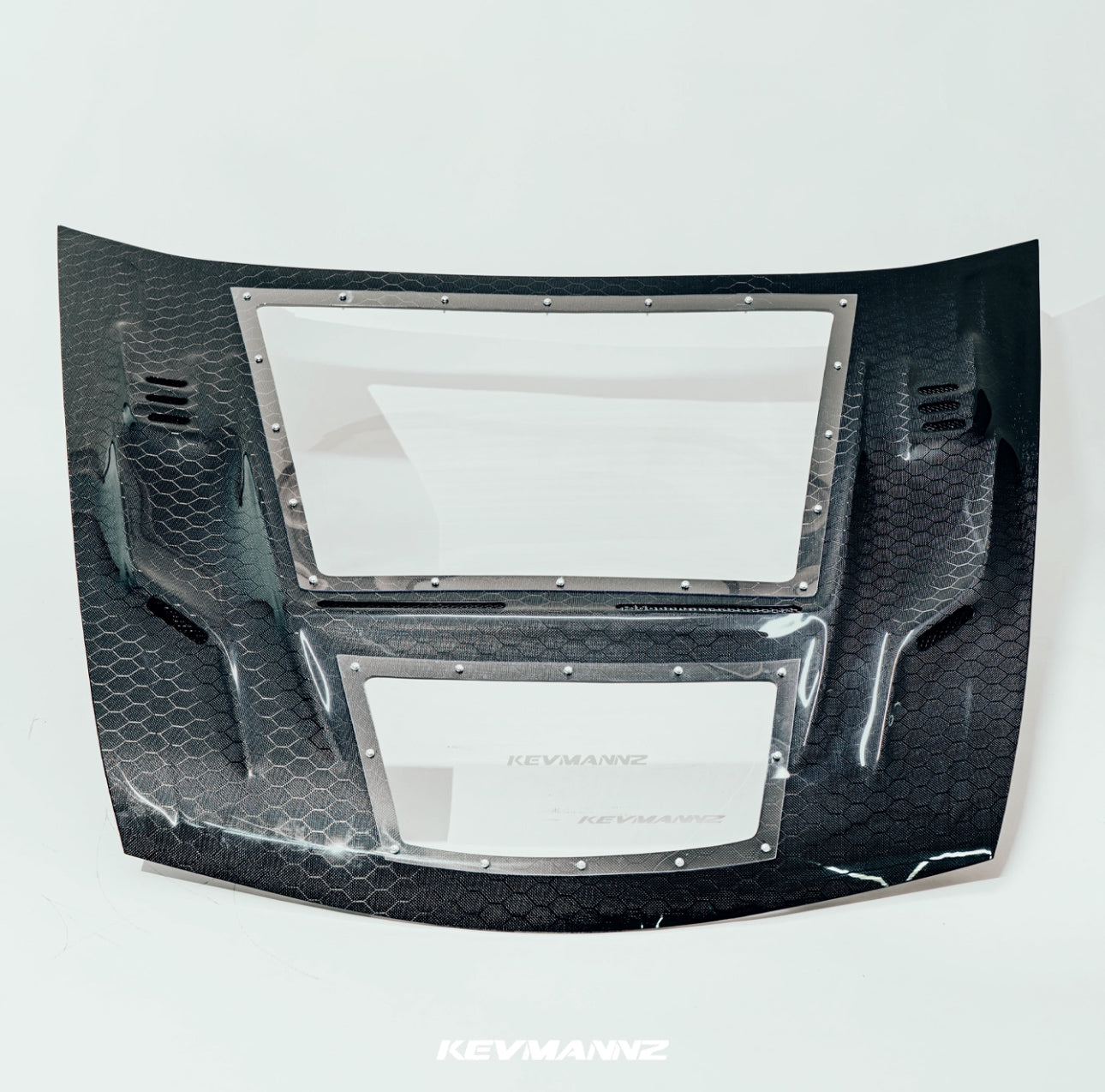 2008-12 HONDA ACCORD CF HONEYCOMB HOOD WITH SEE THROUGH GLASS