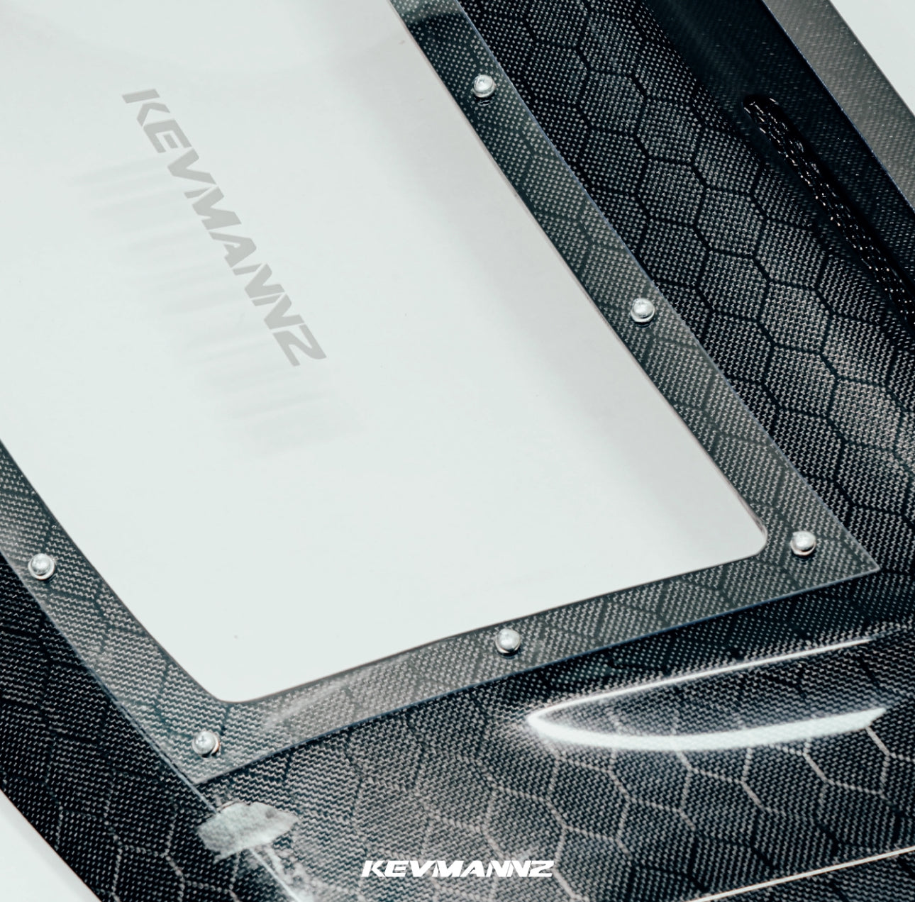 2008-12 HONDA ACCORD CF HONEYCOMB HOOD WITH SEE THROUGH GLASS