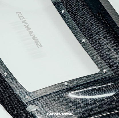 2008-12 HONDA ACCORD CF HONEYCOMB HOOD WITH SEE THROUGH GLASS
